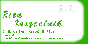 rita kosztelnik business card